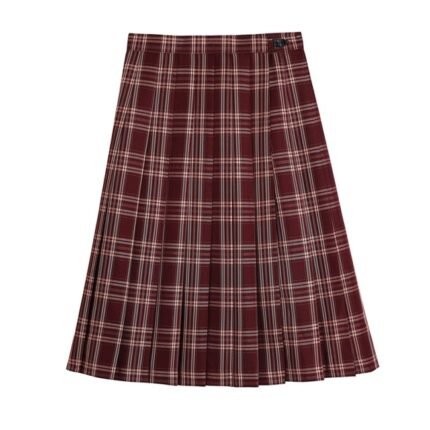 Women Japanese College Style School Student Plaid A-line Pleated Skirt