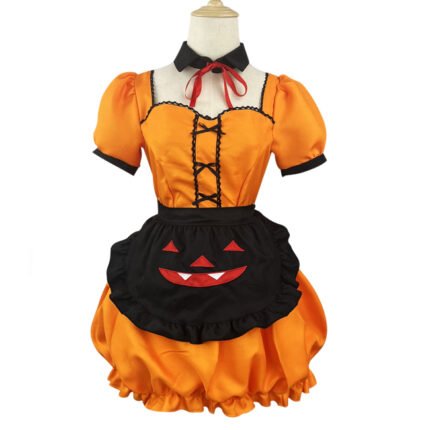 Halloween Pumpkin COSPLAY Maid Costume Lolita Cute Secondary Dress