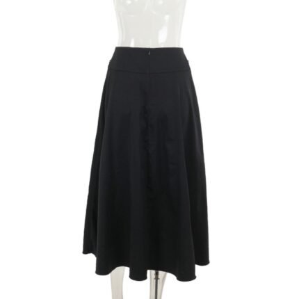 Women Summer Gothic A-Line Skirt Black