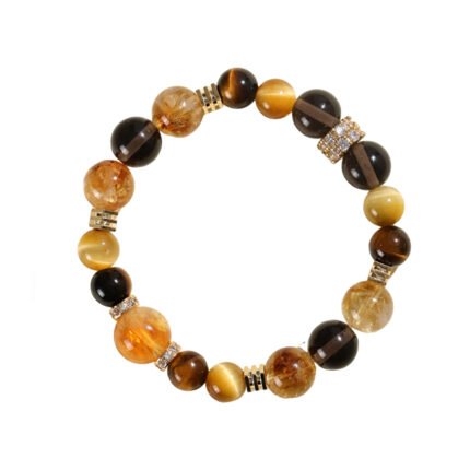 Explosive Natural Yellow Pagoda Crystal Beaded Bracelet for Women