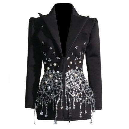 Women Singer Star Rhinestone Suit Dress Celebrity Costume