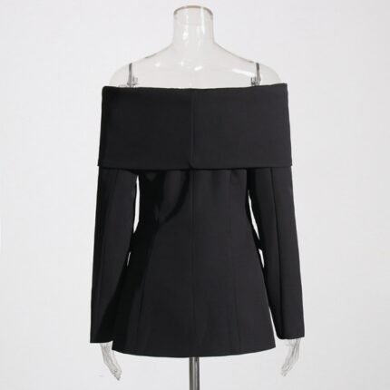 Women Fashion NICHE Design One-Shoulder Strapless Jacket Suit Outwear