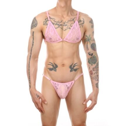 Gay Men's Sexy Adjustable Lace Erotic Lingerie Bikini Uniform