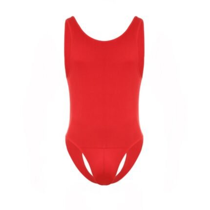 Men's Sexy Fetish Lingerie Open-Back Tank Bodysuit