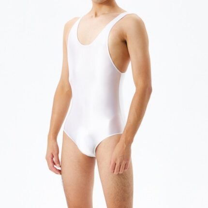 Men's Sexy Lingerie Shiny Fitting Bodysuit Night Wear Costume