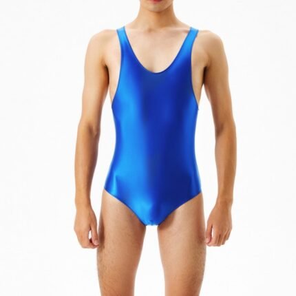 Men's Sexy Lingerie Shiny Fitting Bodysuit Night Wear Costume