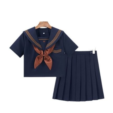 Japanese School Girl Sailor uniform JK Suit Pleated Skirt