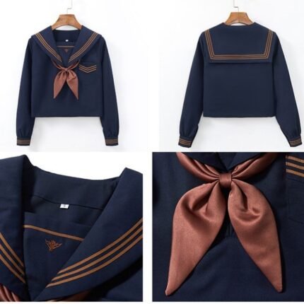 Japanese School Girl Sailor uniform JK Suit Pleated Skirt