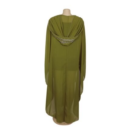 Muslim Abaya Dubai Dress Women Summer Chiffon Pearl Beads Dresses