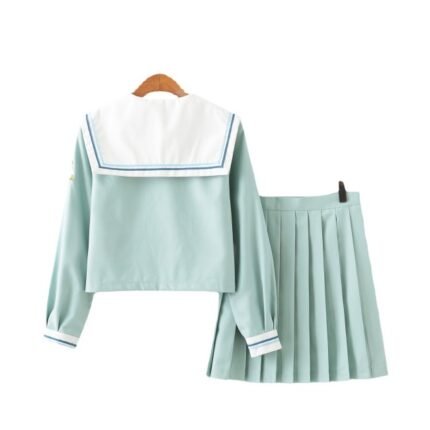 Summer Students School Uniform orthodox Female Pleated Skirt Sailor Shirt