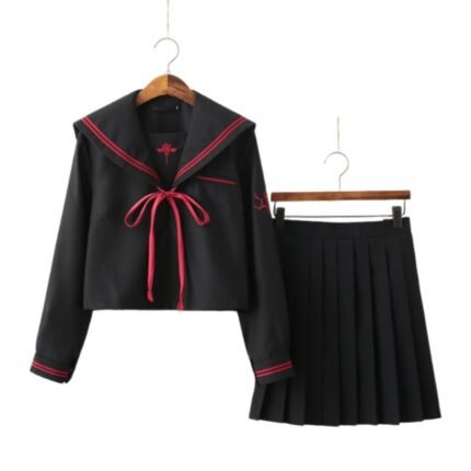 Japan School Uniform Sailor Top Pleated Skirt Full Sets JK Cosplay Costume
