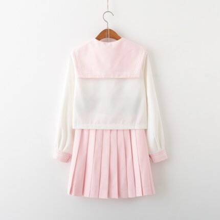 Sweet Pink Japanese JK Uniform Cosplay Hight School Outfits for School Teenage Girl