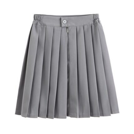 Women Japanese School Uniform Skirt Cute Preppy Style Pleated Skirt