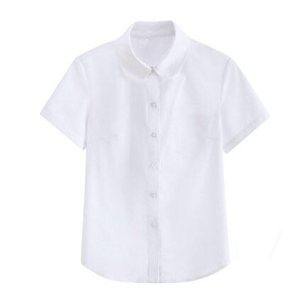 Japanese Summer JK School Uniform Shirt Girls White Blouse Top